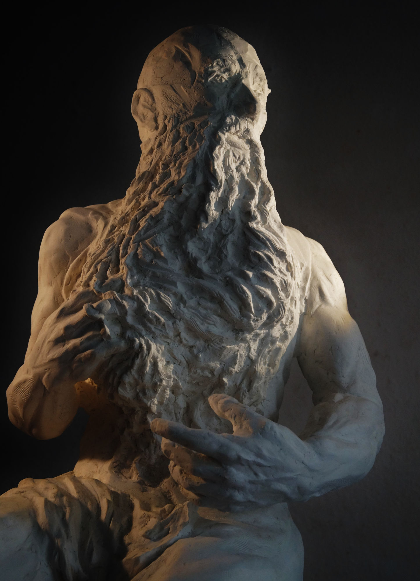 Fré Ilgen, AESCLEPIOS, Sculpture, 2019-2021, Study for bronze, H211 cm (H83 inches)
