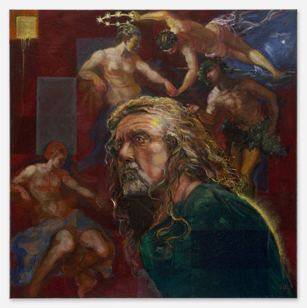 Fré Ilgen, The Enchanter (Robert Plant), 90 x 90 cm, Oil on canvas, 2020-21